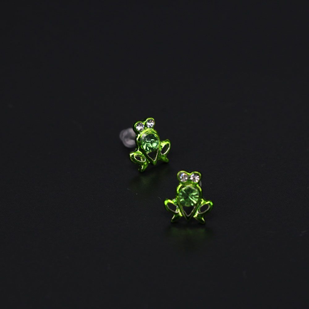 Women Cartoon Cute Green Little Frog Ear Studs Stud Earrings Fashion Jewelry