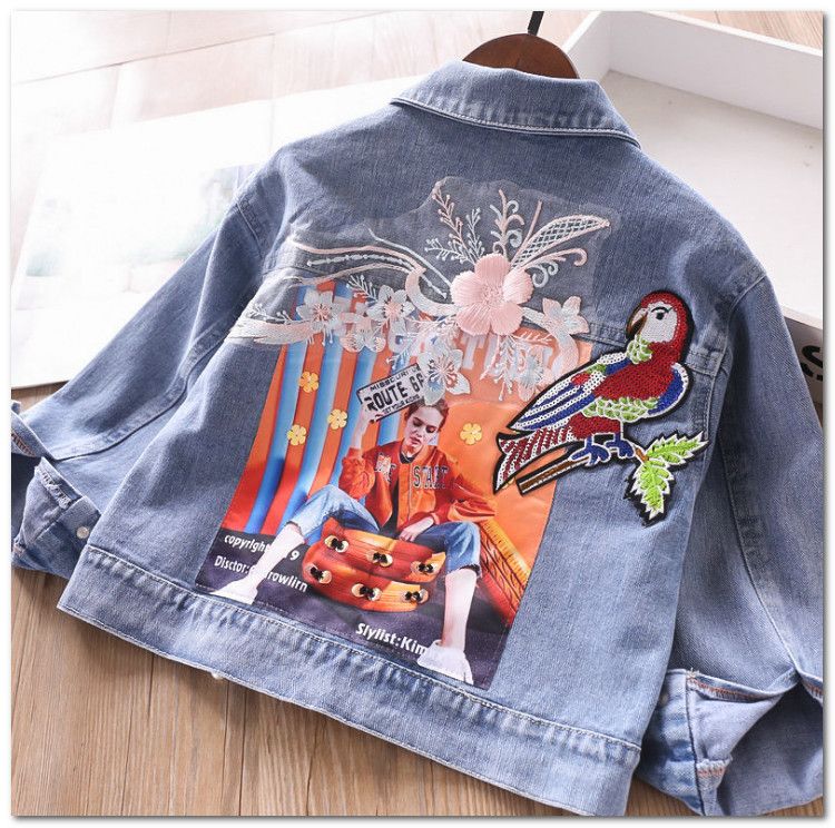 girls embroidered jean jacket