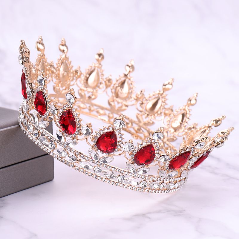 2019 New Arrival Gold Crystal Tiara And Crowns Queen King Round Crown ...
