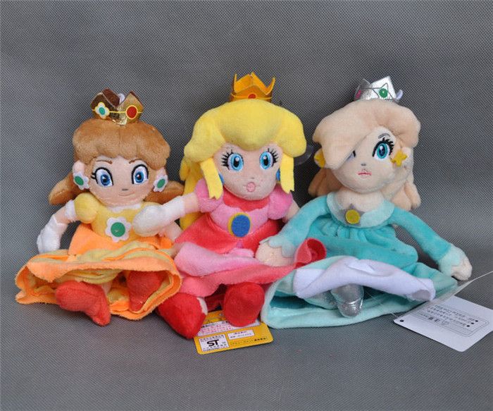 8" New Plush Mario Princess DAISY Gifts  Super Rosalina Doll PEACH 1pc 