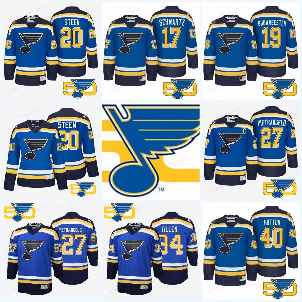 blues 50th anniversary jersey