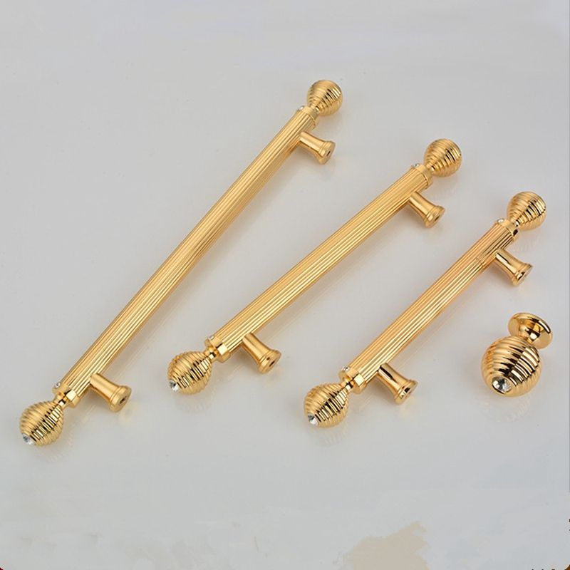 2019 Luxury Gold Cabinet Kitchen Knobs And Pulls Set Crystal