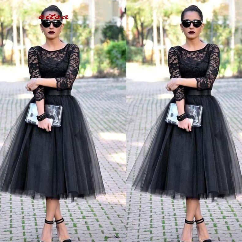 black long sleeve homecoming dress
