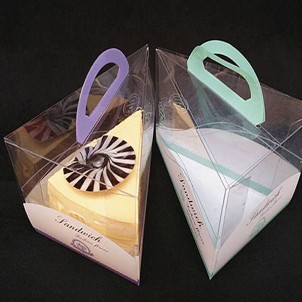 Cheese Mousse Cake Boxes With Handle Clear Plastic Packing Box For