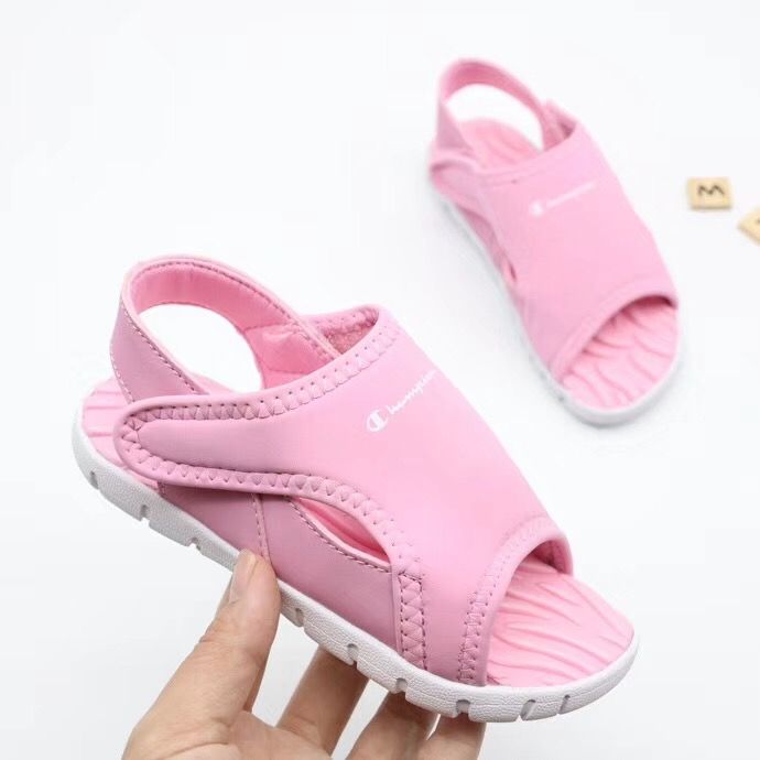 Triplicar Frugal omitir los niños de la marca Champion niñas sandalia de las sandalias de diseño  Letters CHAMP sandalias