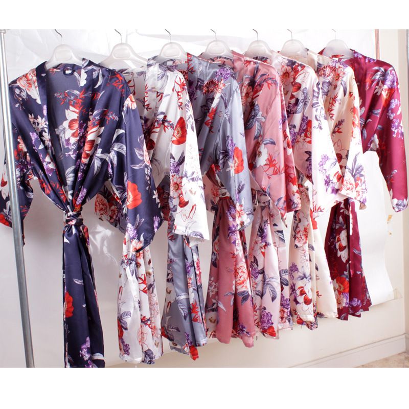 2020 Satin Bridesmaid Robes 2019 Floral