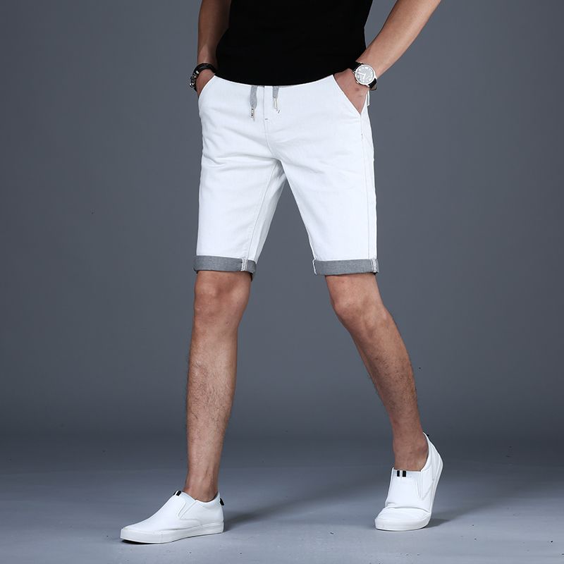 Fashion Men White Denim Shorts 2020 