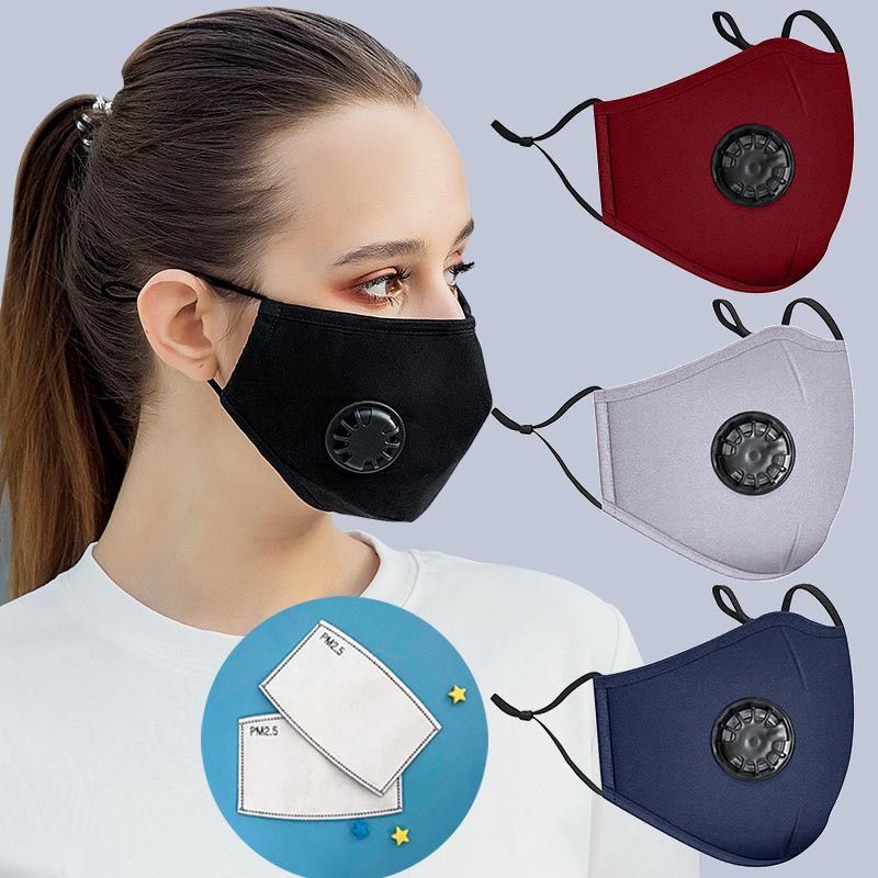 2021 Fashion Cotton Face Mask Breathable Breathing Valve Protective