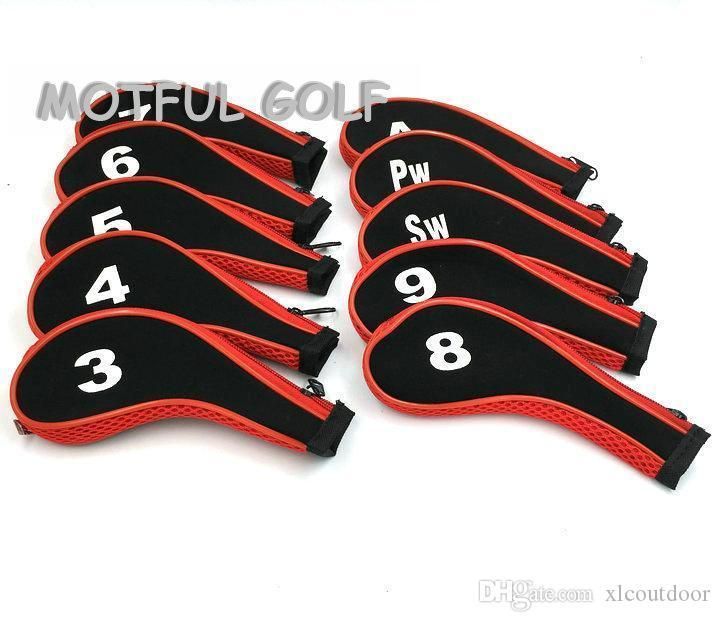 2020 Zipper Golf Iron Headcover Irons Set Head Cover With Zip Pack Red