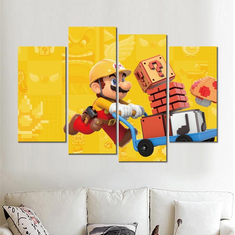 2019 Canvas Arts Pictures Super Mario Maker Print Painting For Living Room Decor From Kyrre 15 08 Dhgate Com