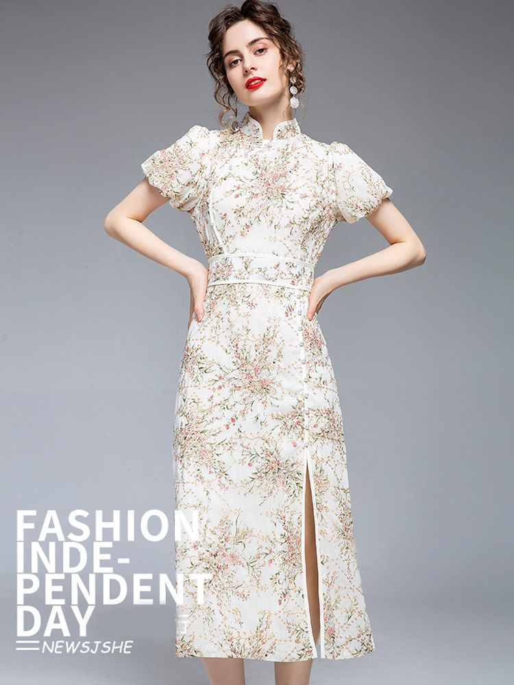 Mejoró el cheongsam estilo de China del bordado de los vestidos de la vendimia encuentro
