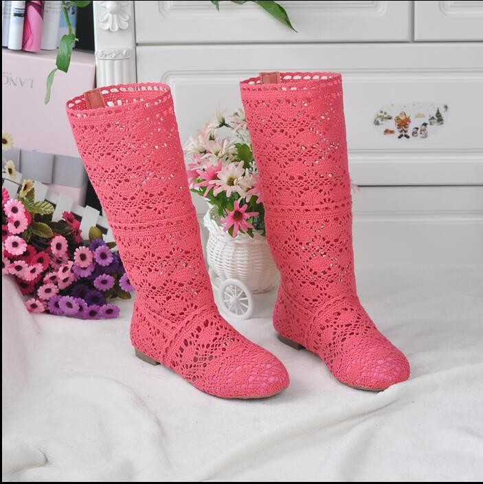 Compre Quente! 2019 Verão Vaca Músculo Antiderrapante Artesanal De Malha Botas De Crochê Botas De Cano Alto Tamanho 35 41 De Tkgyyy7, $160,97 | Pt.Dhgate.Com