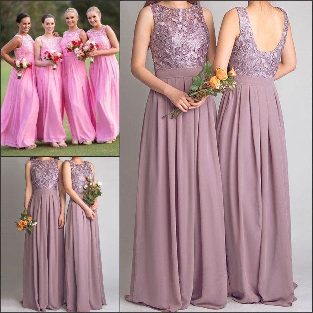 Dusty Rose Bridesmaid Dresses Lace 
