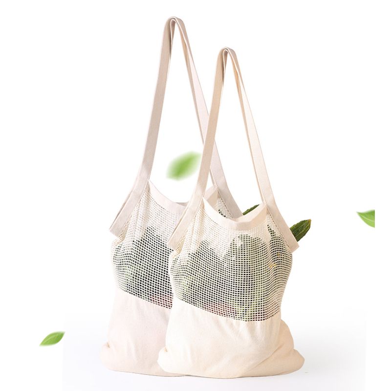 Reusable Cotton Mesh String ECO Shopping Grocery Bag Fruit Storage Handbag Tote