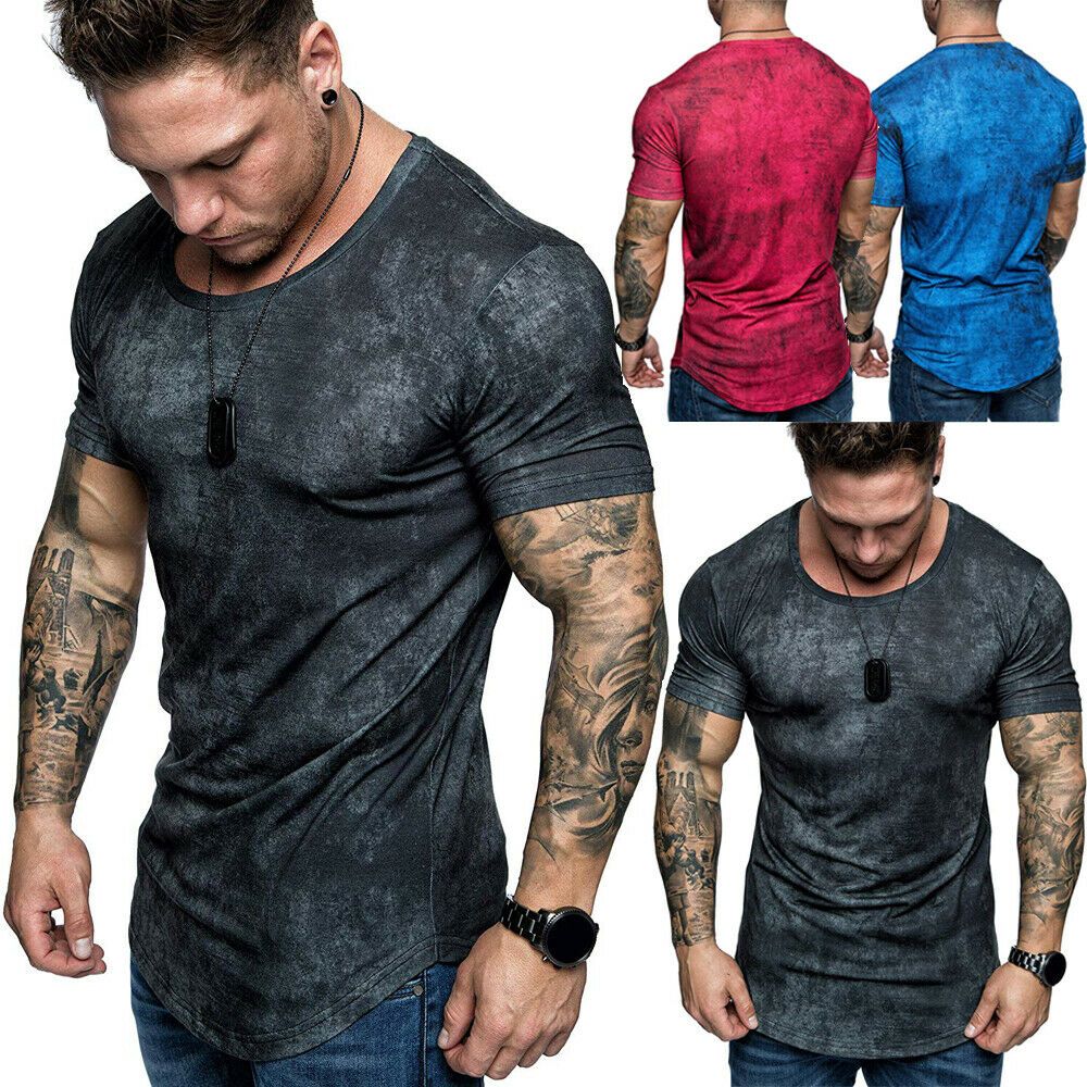 Brand New Men/'s Basic Casual Shirt Short Sleeve T-shirt Slim Fit Tee Shirts Tops
