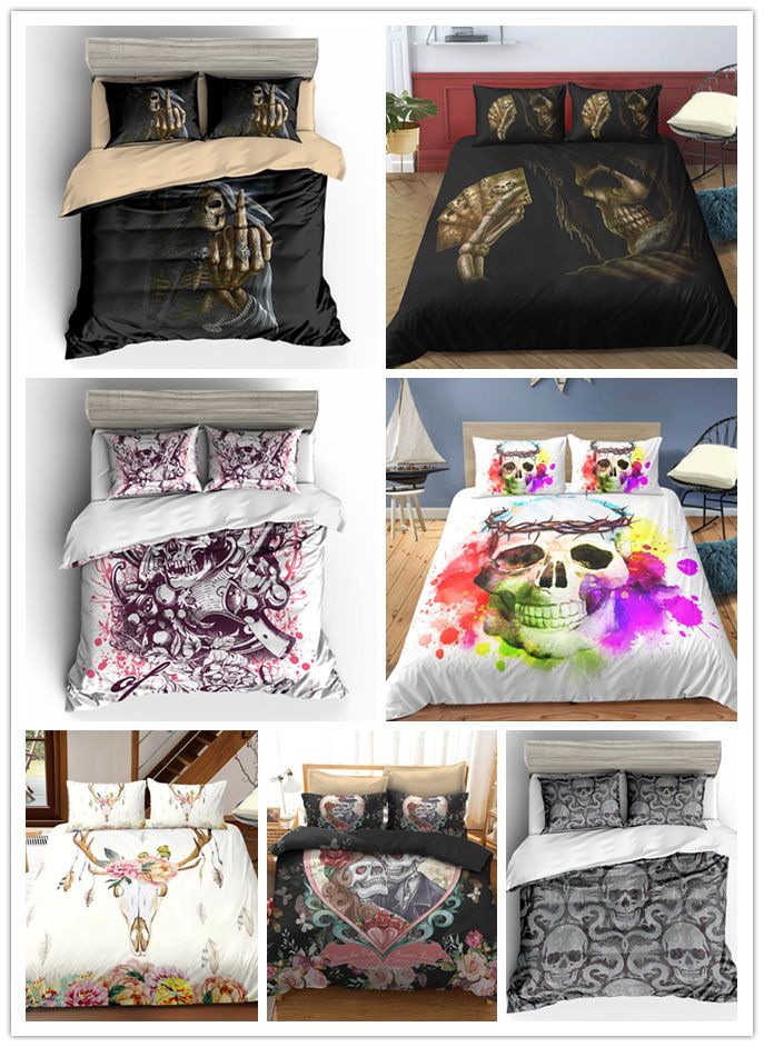Skull Bedding Set King Top Rated Boy Gothic Duvet Cover Couples