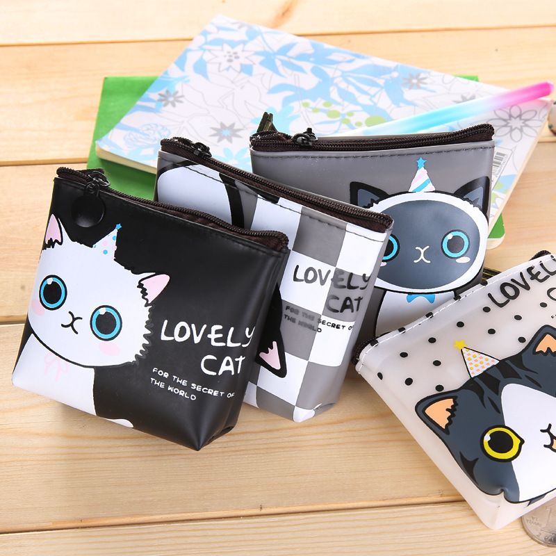 Monederos creativos coreanos lindos para los niños estudiantes jalea prueba de agua salpican gato bolsa