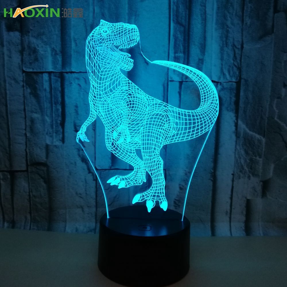 Dinosaurio lampara Animal 3D LED atmósfera colorida Sensor táctil noche 