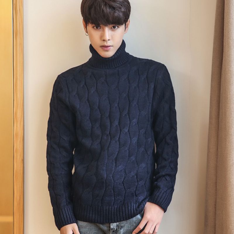thick black turtleneck sweater mens