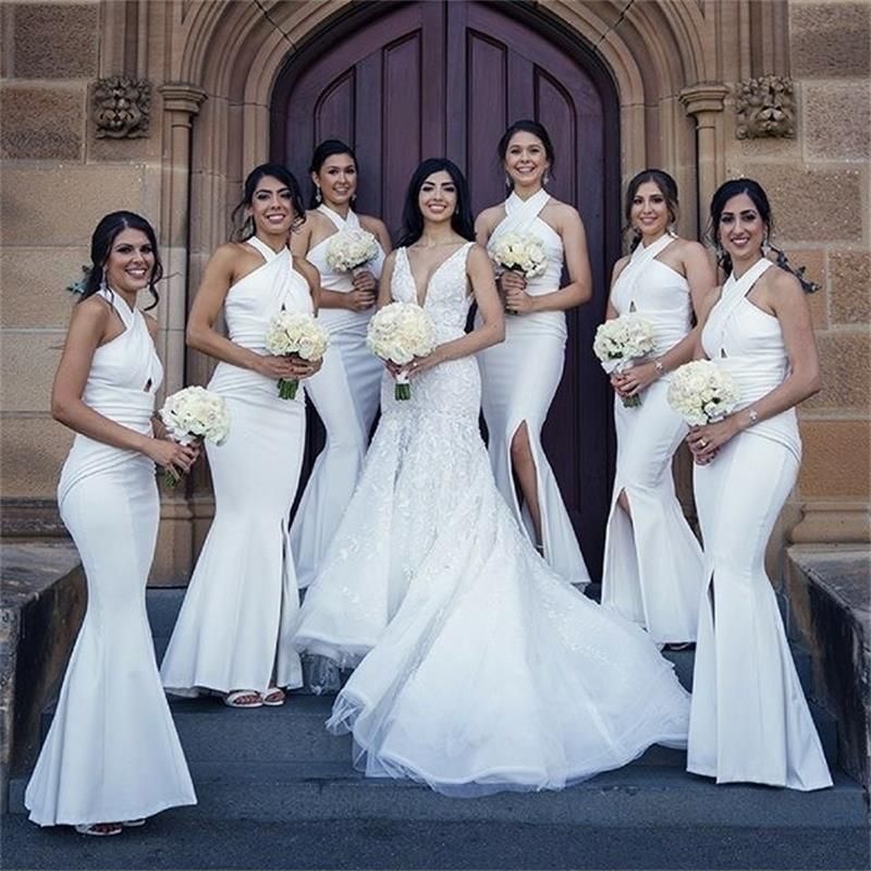 black and white wedding bridesmaid dresses