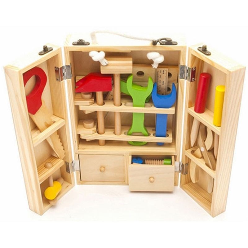 kids wooden tool box