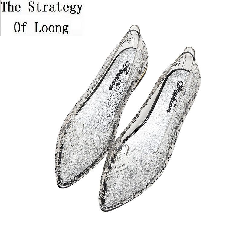 pointed toe jelly flats