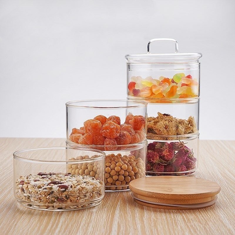 2021 New 1200ml 3 Layer Mason Borosilica Glass Jar Kitchen Food Bulk Container Set For Spices Dried Fruit Storage Can Salad Bowl Box Sh190925 From Hai08 20 28 Dhgate Com