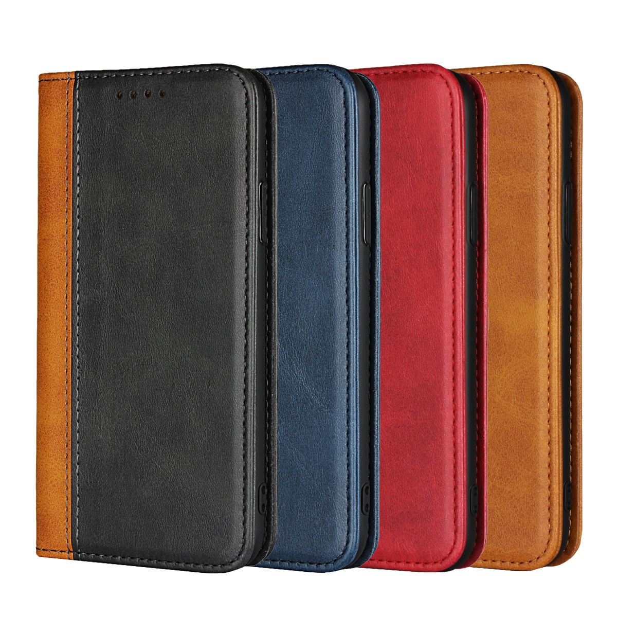 8 card slot Luxury calfskin leather wallet in black and blue