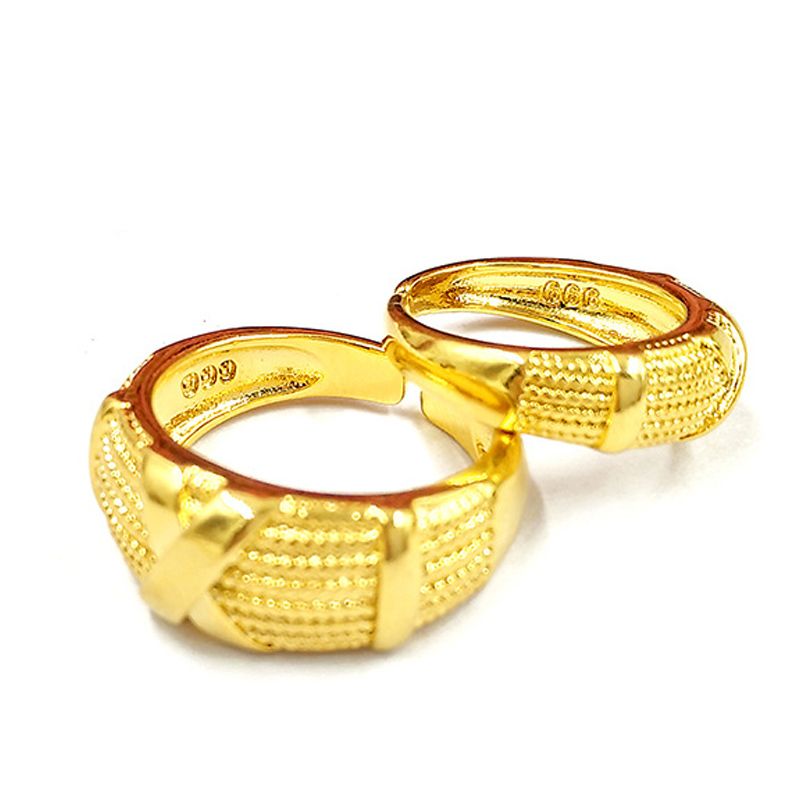 2021 Vietnam Sand Gold Star Ring The Same Couple Brass Gilded Mens 