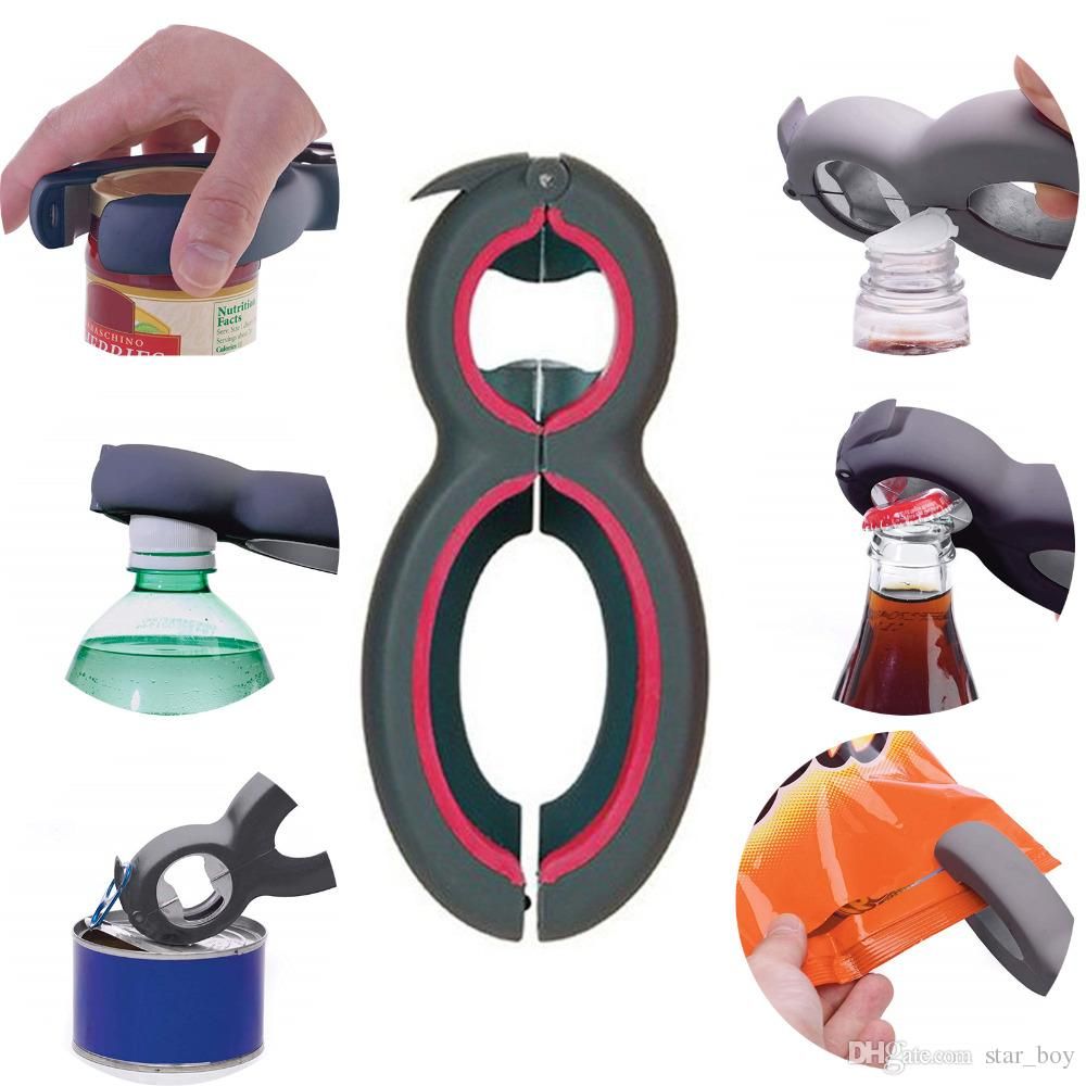All in One Jar Gripper Can Wine Beer Lid Twist Off Jar Opener Claw 6 in 1 can opener and 5-in-1 Bottle Can Opener 6 in 1 Multi Function Jar Twist Bottle Opener