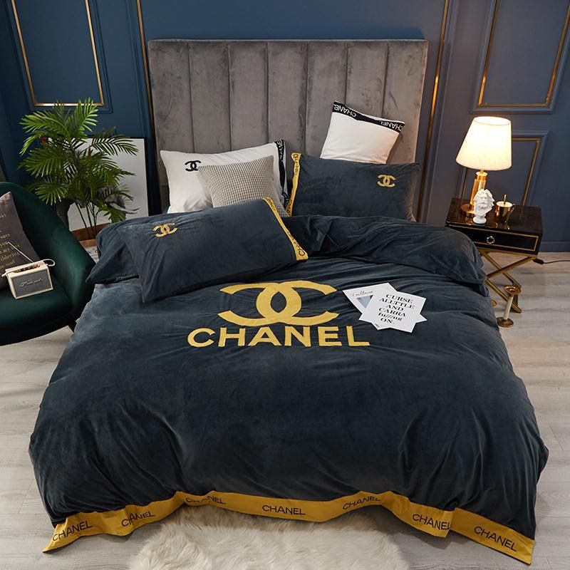 Dark Grey Men Quilt Cover Suit High Quality Luxury Bedding Sets