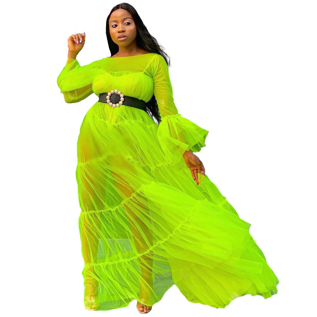 Vestido Mujer Mesh Perspective Stitching Sin Mangas Banda 04 Vestido Mujer Mesh Perspective Stitching Sin Mangas Banda 04