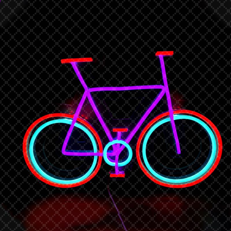 purple and blue bike