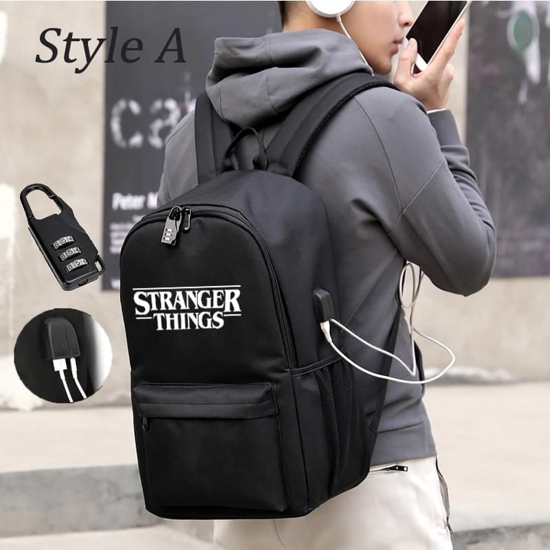 stranger things backpack with charger