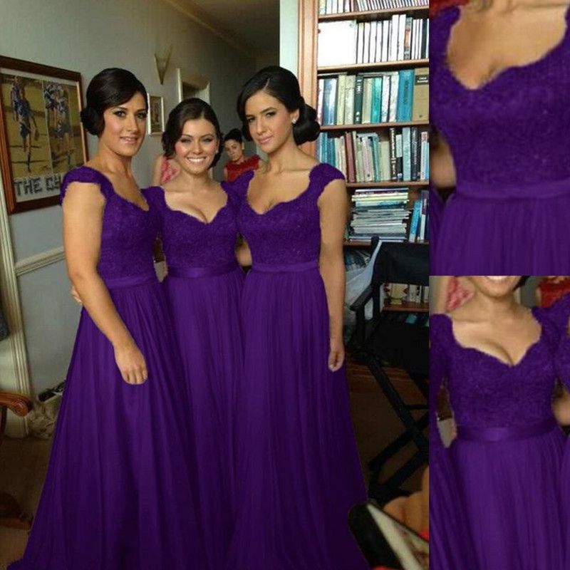 purple maids dresses