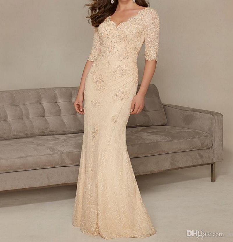 half sleeve mother of the bride dresses long