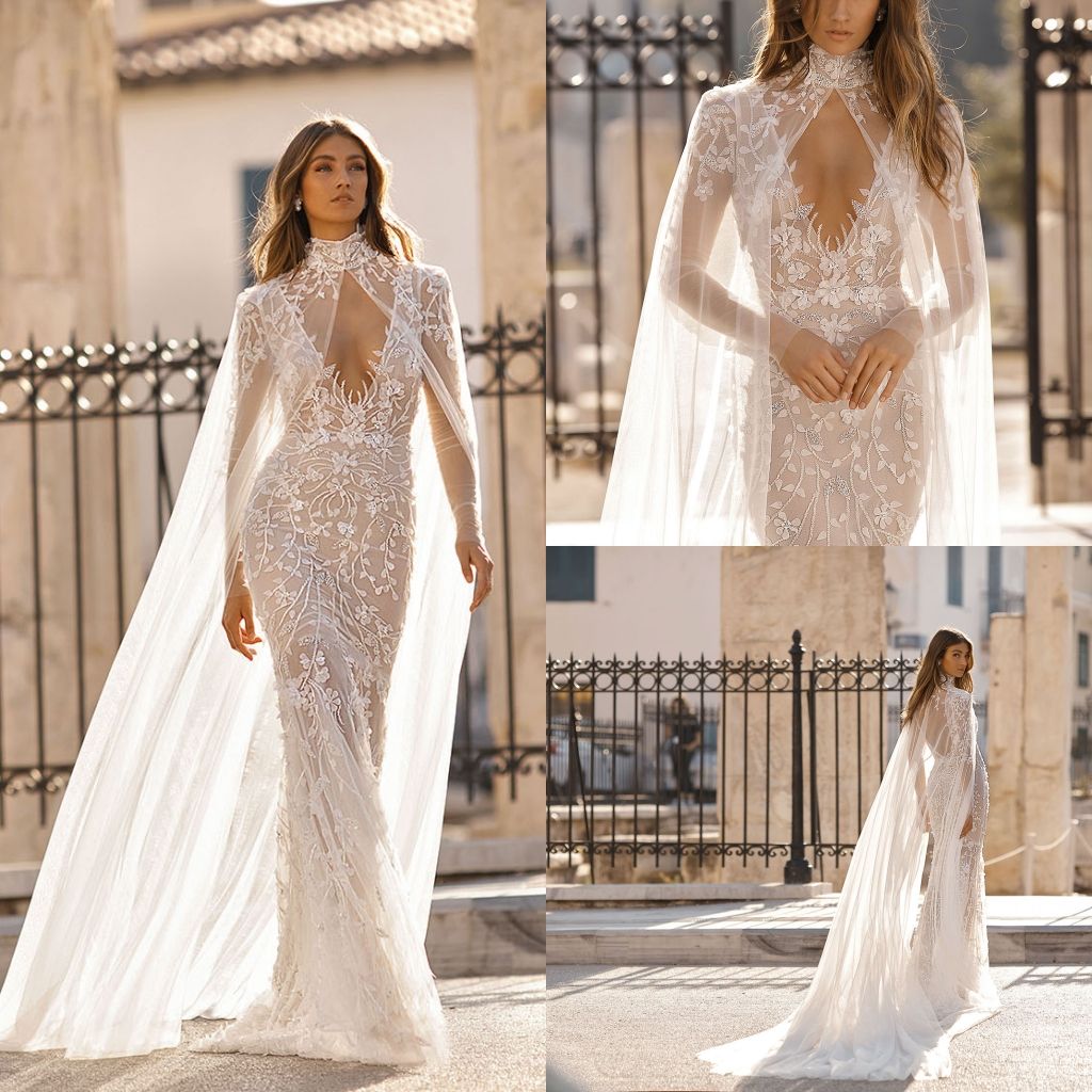 long sleeve cape wedding dress