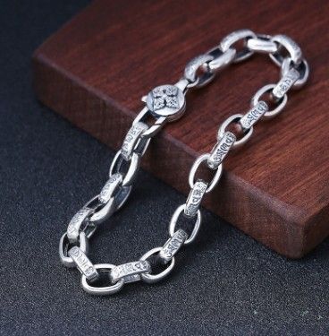 En el nombre borde tengo sueño Pulsera Hombre Hombre Joyería Cadena Pulsera Plata 925 C19021501