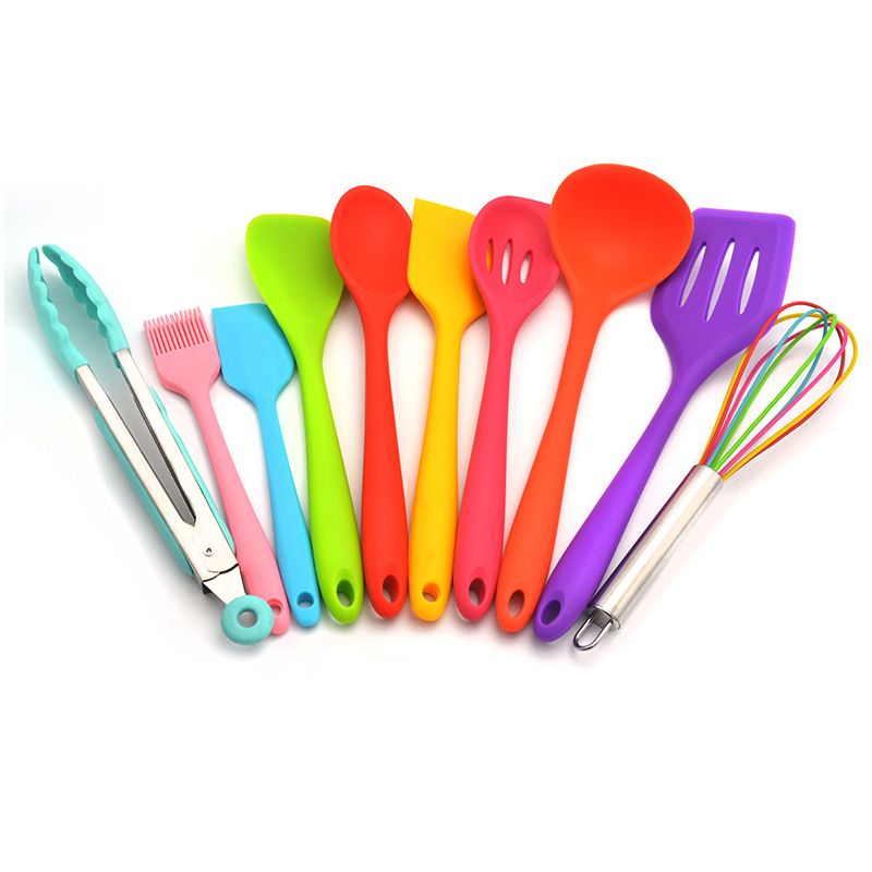 Antiadherente Juego de utensilios de cocina de silicona conjunto de 10 herramientas de la cocina Antiadherente Juego de utensilios de cocina de silicona conjunto de 10 herramientas de la cocina