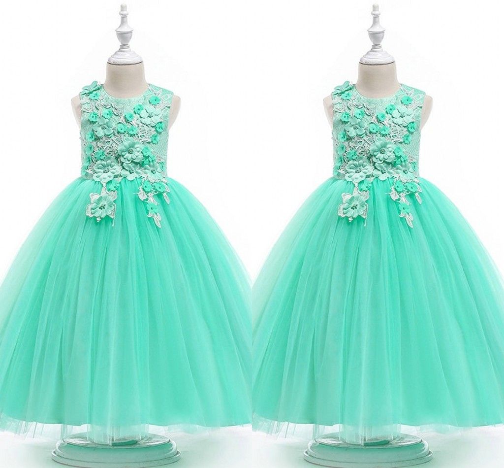 mint green flower girl dress
