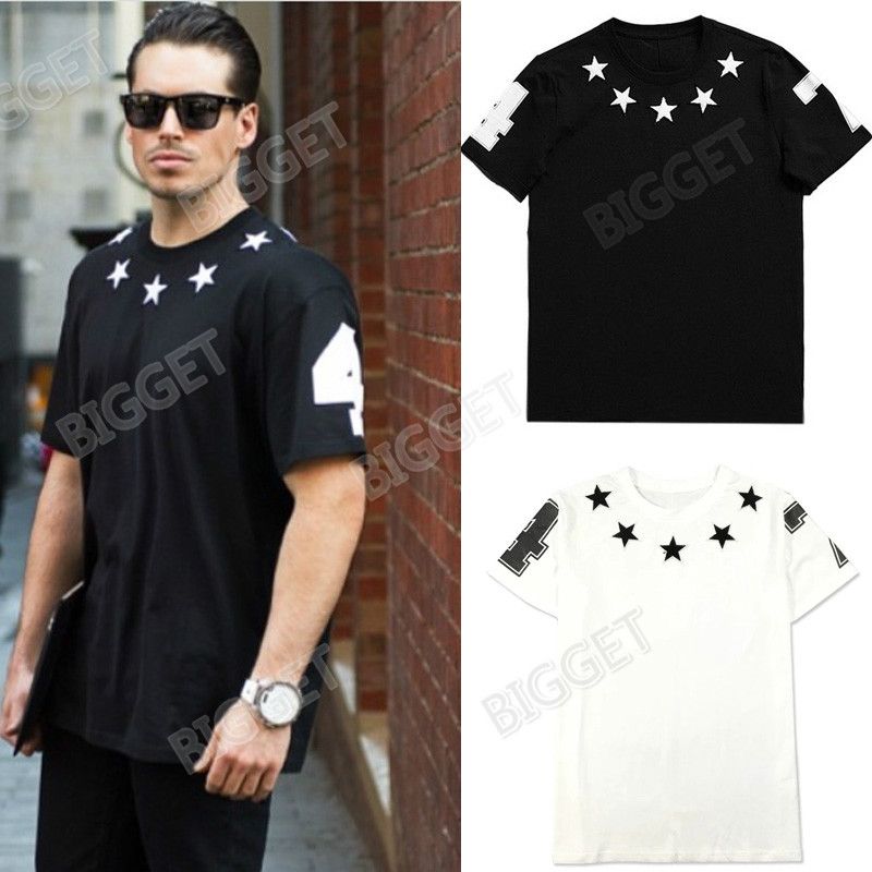 men's shirt with stars around neck
