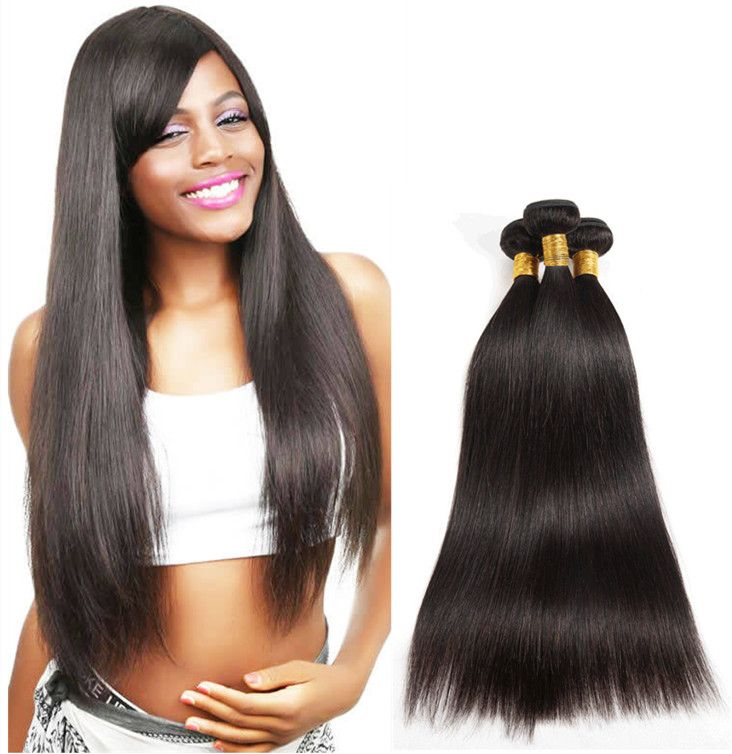 Viya Sliky Straight Hairstyle Bundles Machine Double Weft Burmese