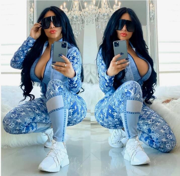 2020 Women Two Piece Set Sports Suit AFLV Emale Tops High Waist Long  Pants Letter Printed Fashion Spring Autumn Tracksuit From Hyl998, $25.77