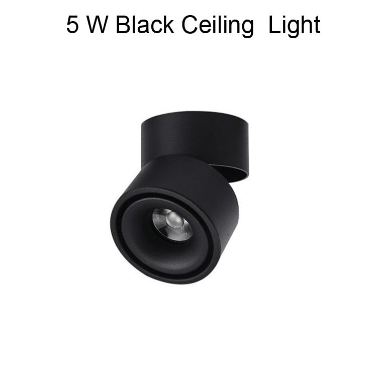 5 W Black Luz de teto