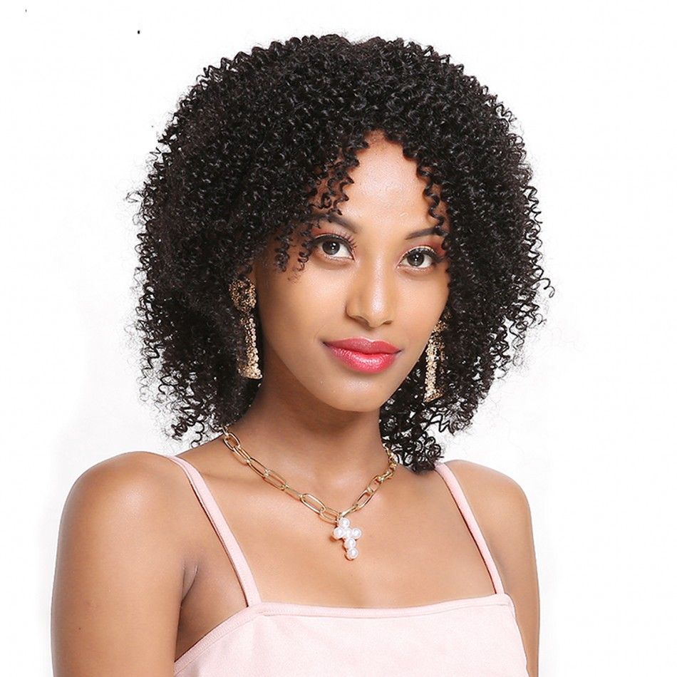 Kinky Curly Human Hair Wigs For Women 130 Density Brazilian Short