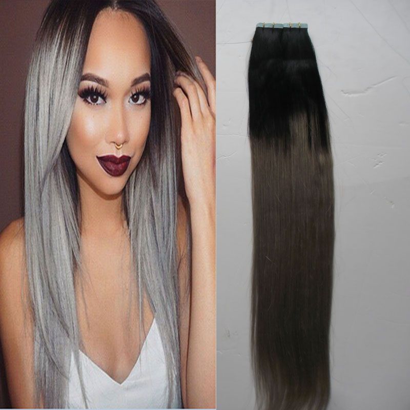 Ombre Tape In Hair Extensions Human Remy Colored Hair Extensions