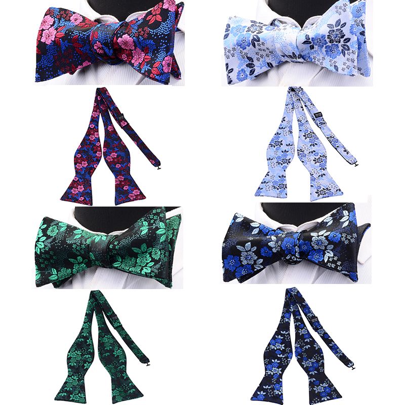 Black Blue Striped Men/'s Tie Bowtie Self-Tie Wedding Silk Bowtie+Handkerchief