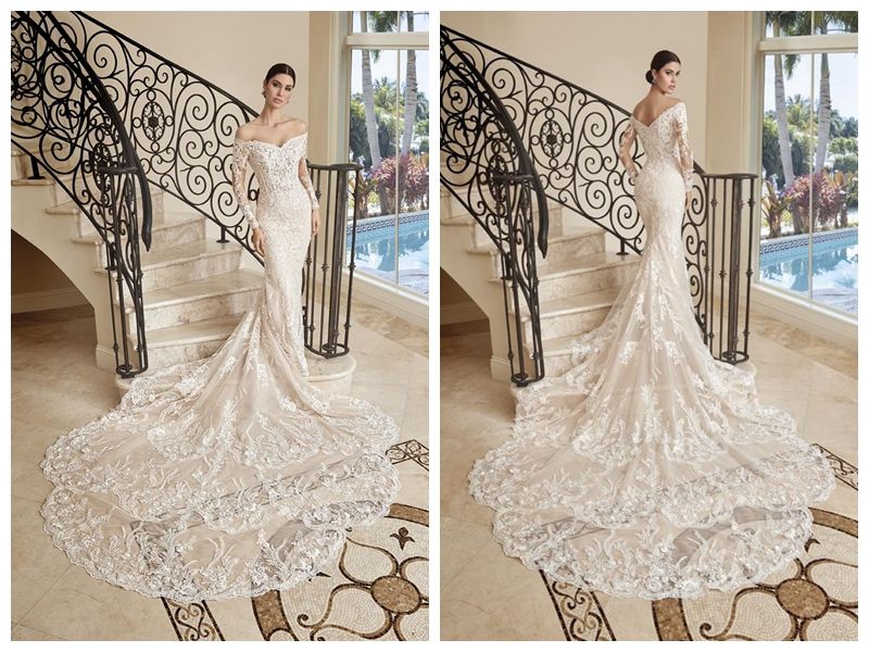 demetrios long sleeve wedding dress