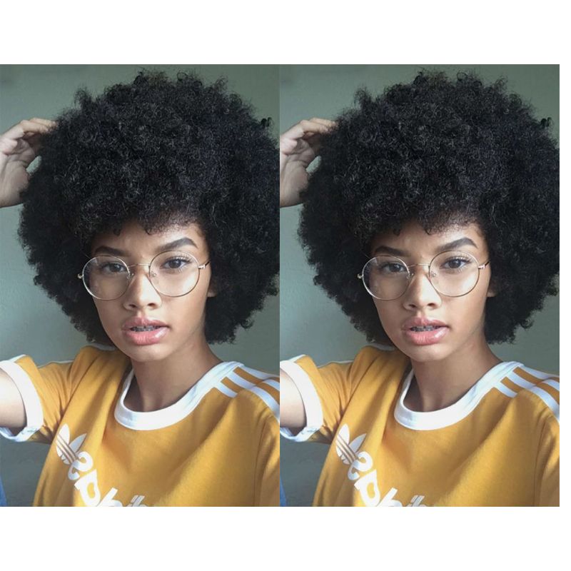Top Quality Hairstyle Soft Short Afro Kinky Curly Wig Brazilian