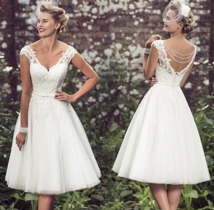 short cream wedding dresses